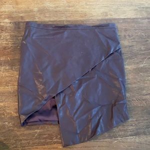 Purple leather skirt!
